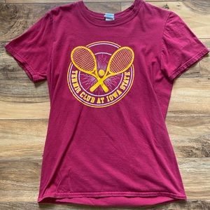 Red Iowa state Tennis T-shirt